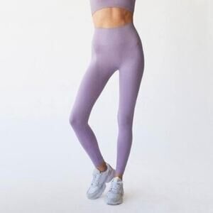 Set Active Lavender Purple Ribbed Seamless Sculptflex Leggings Size Small